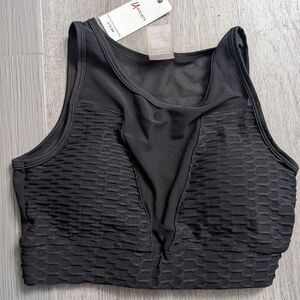 Society Black Textured Sports Bra